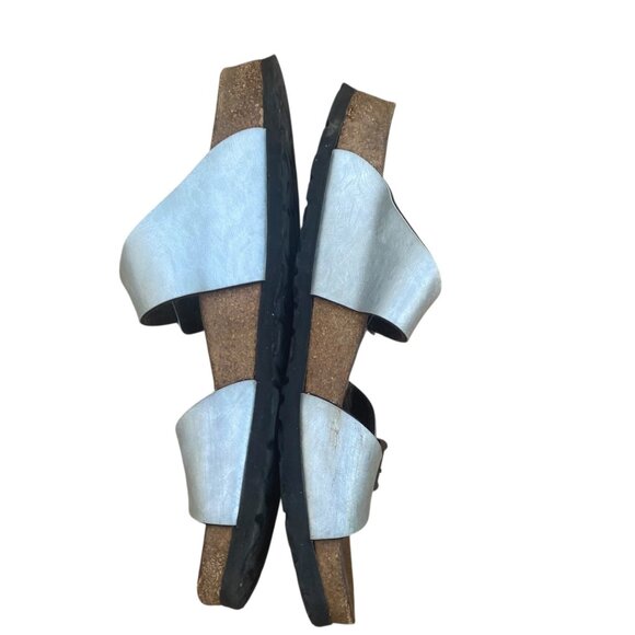 Birkenstock Papillio Sydney Silver Metallic Sandal Double Strap Women EU42/US11 - Picture 7 of 8